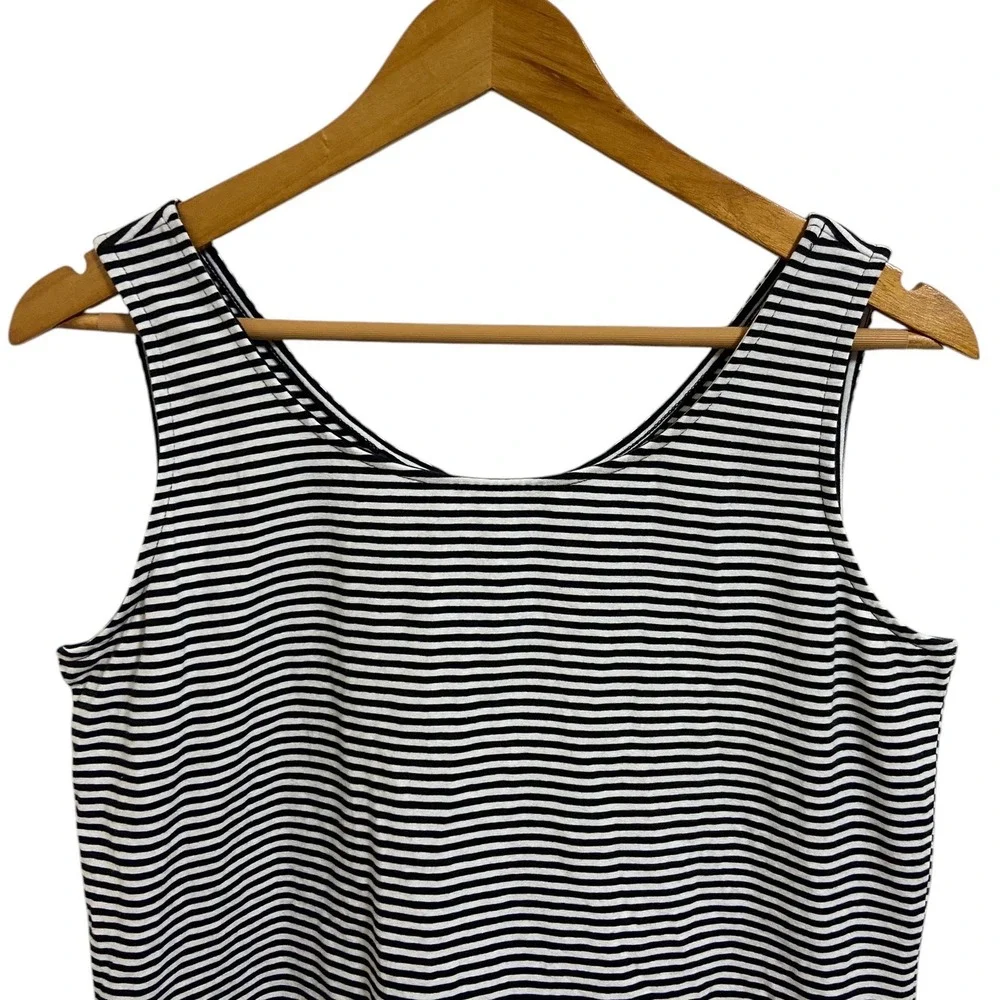 Talbots NEW Striped Tank Top Scoop Neck Nautical Minimalist Coastal Size M NEW - Picture 7 of 10